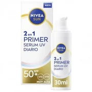 Sérum facial UV diario 2en1 pimer SPF 50+ Nivea Sun 30 ml.